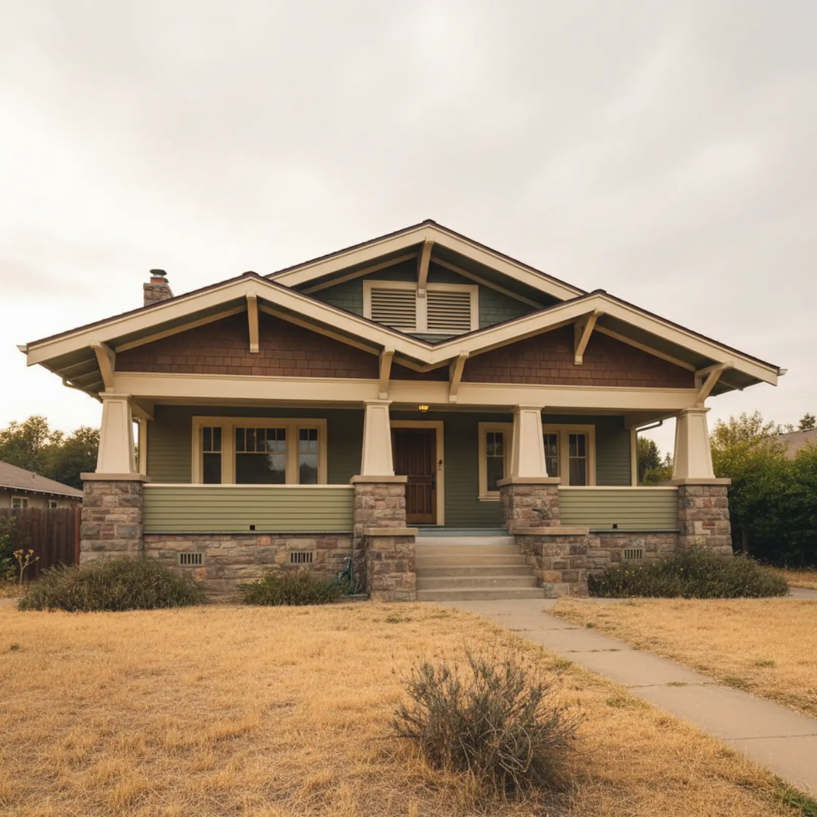 California craftsman bungalow with a raised foundation, the typical pre-1980 candidate for a brace and bolt retrofit.